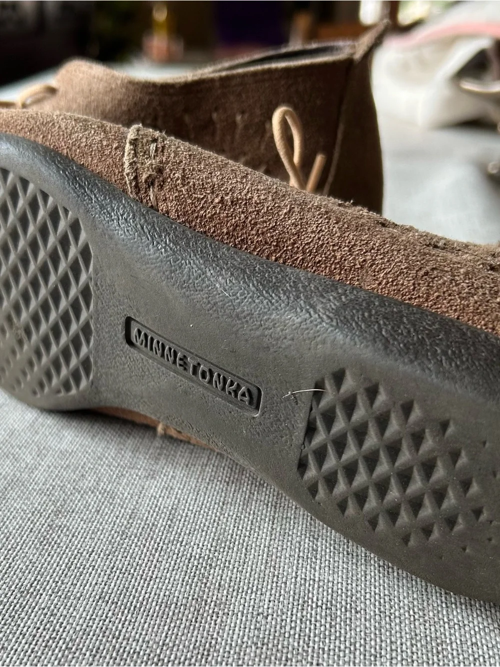 Minnetonka Brown Suede Moccasin Lace-Up Flats